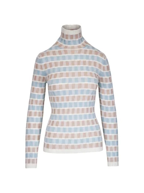 Akris Punto check-pattern roll-neck sweater