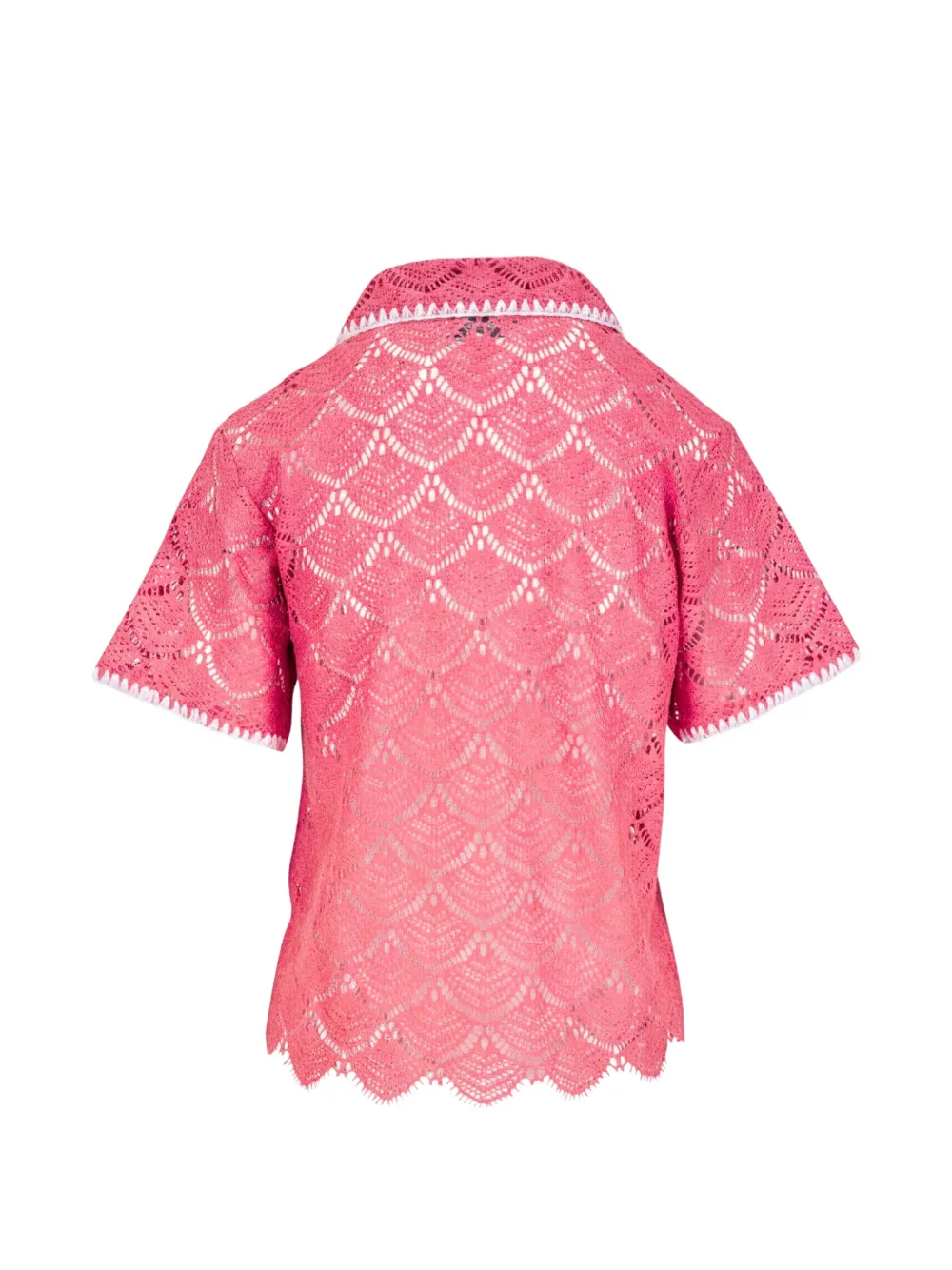 AG Jeans Kaylee gehaakte blouse met gewelfde zoom Roze