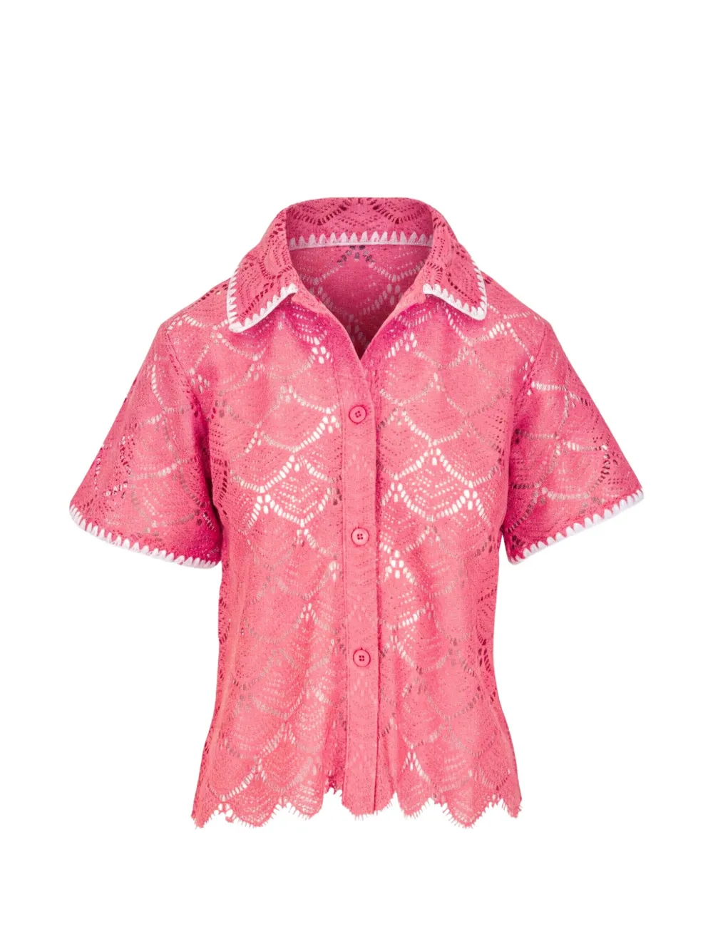 AG Jeans Camicia Kaylee con orlo a smerlo - Rosa