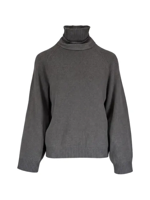 Brunello Cucinelli jersey con cuello alto y manga raglán