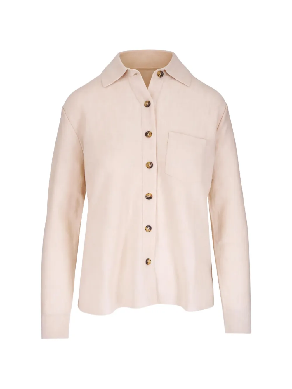 Kinross Cashmere button-up patch-pocket overshirt