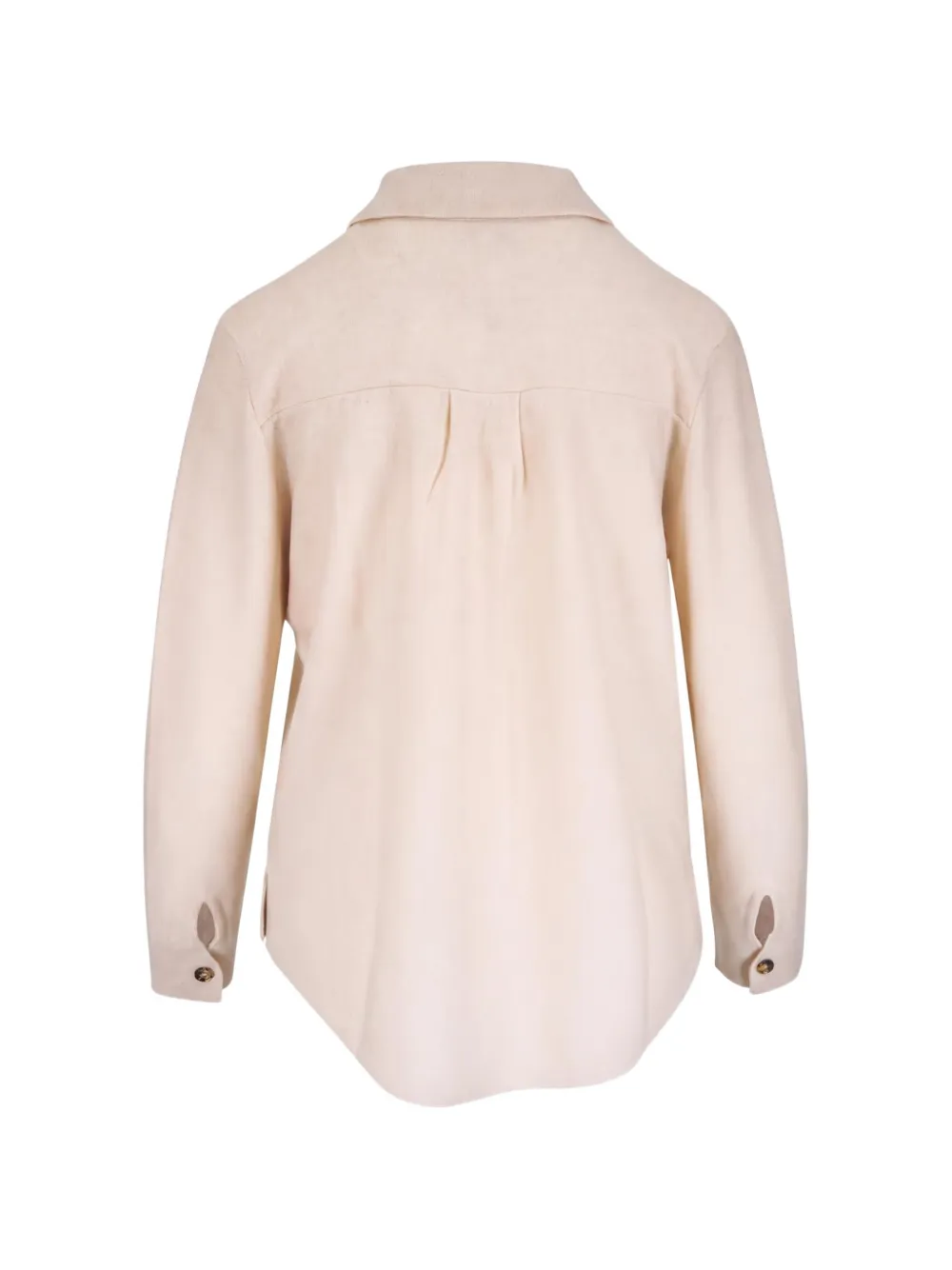 Kinross Cashmere Shirtjack met opgestikte zakken Beige