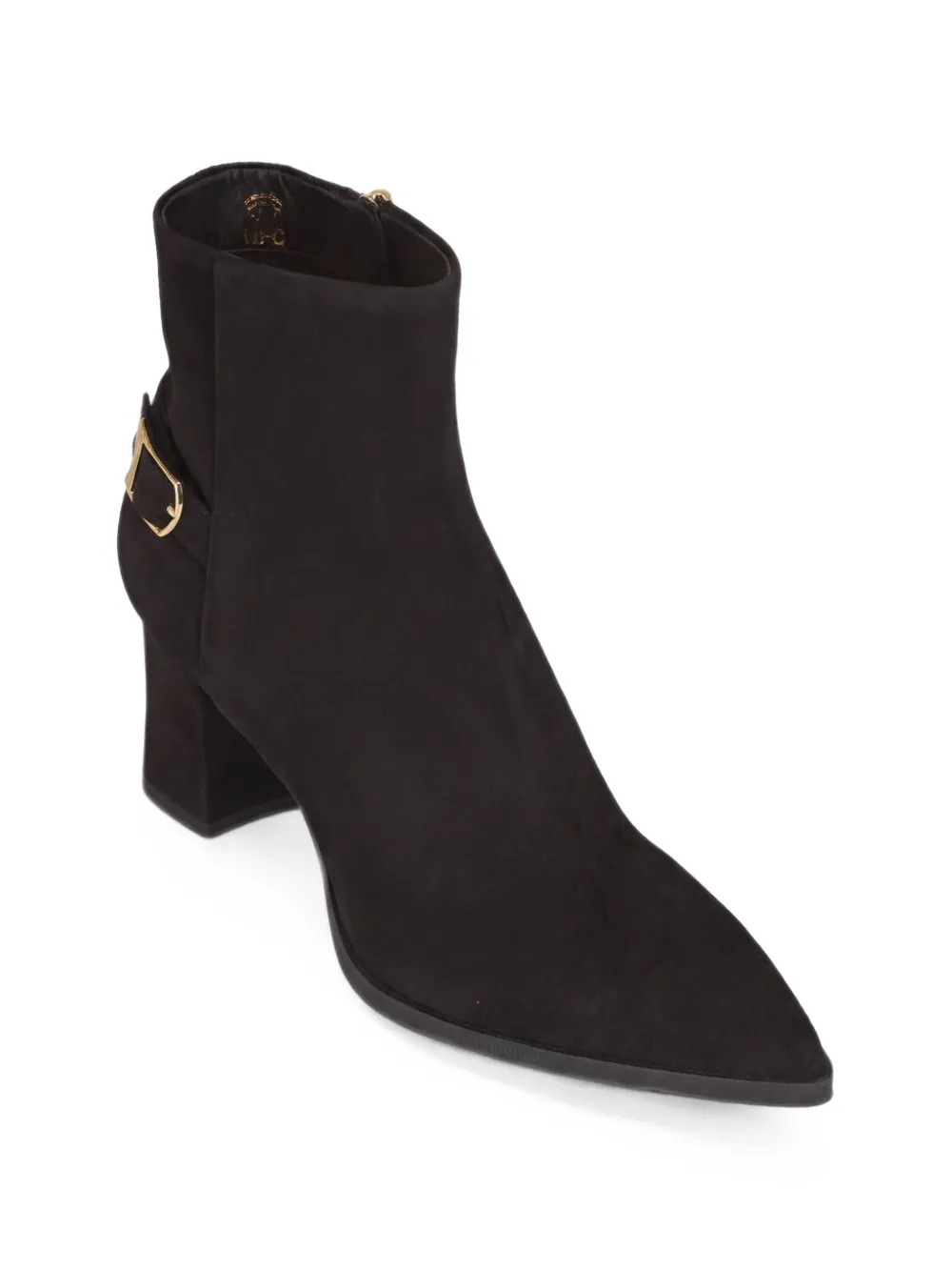Santoni Elly buckle-detail pointed-toe ankle boots Zwart
