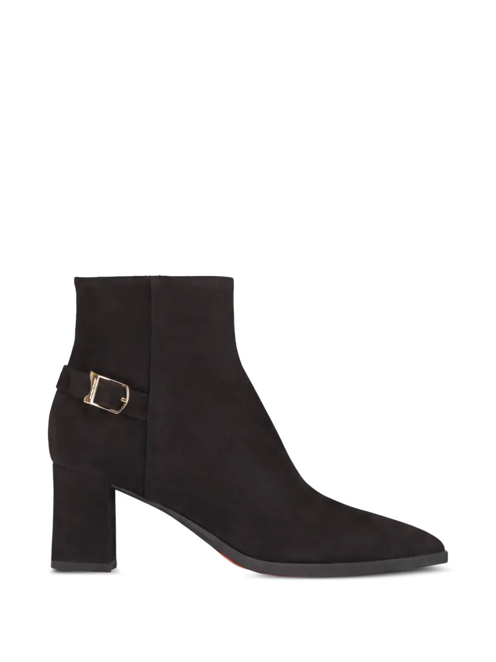 Santoni Elly buckle-detail pointed-toe ankle boots Zwart