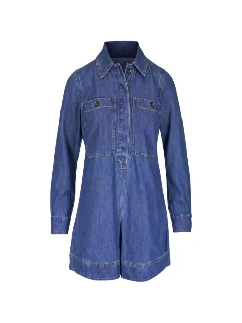 Veronica Beard button-fastening long-sleeve mini dress
