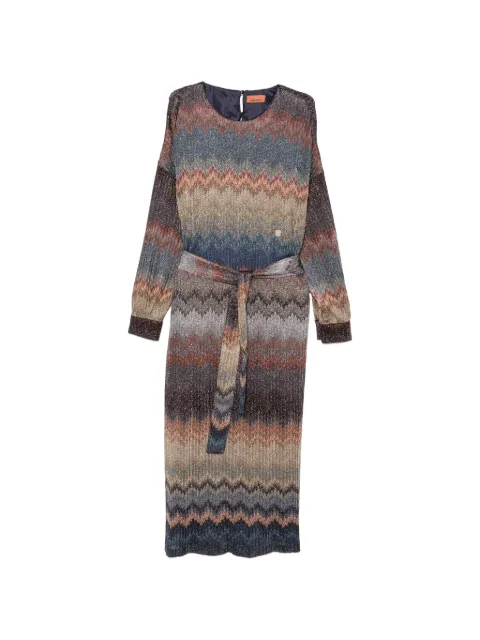 Missoni Kids zigzag-knit belted dress