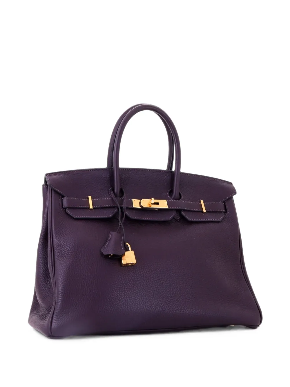 Hermès Pre-Owned Birkin Black Togo Tote Bag mit goldfarbenen Beschlägen 35cm - Violett