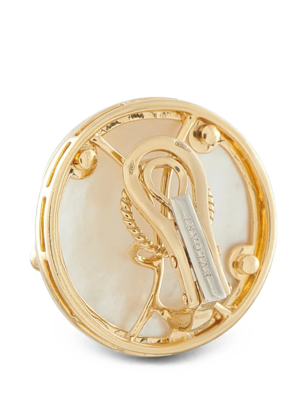 Bvlgari Pre-owned Mother of Pearl Clip-on Earrings in Gold, view 2