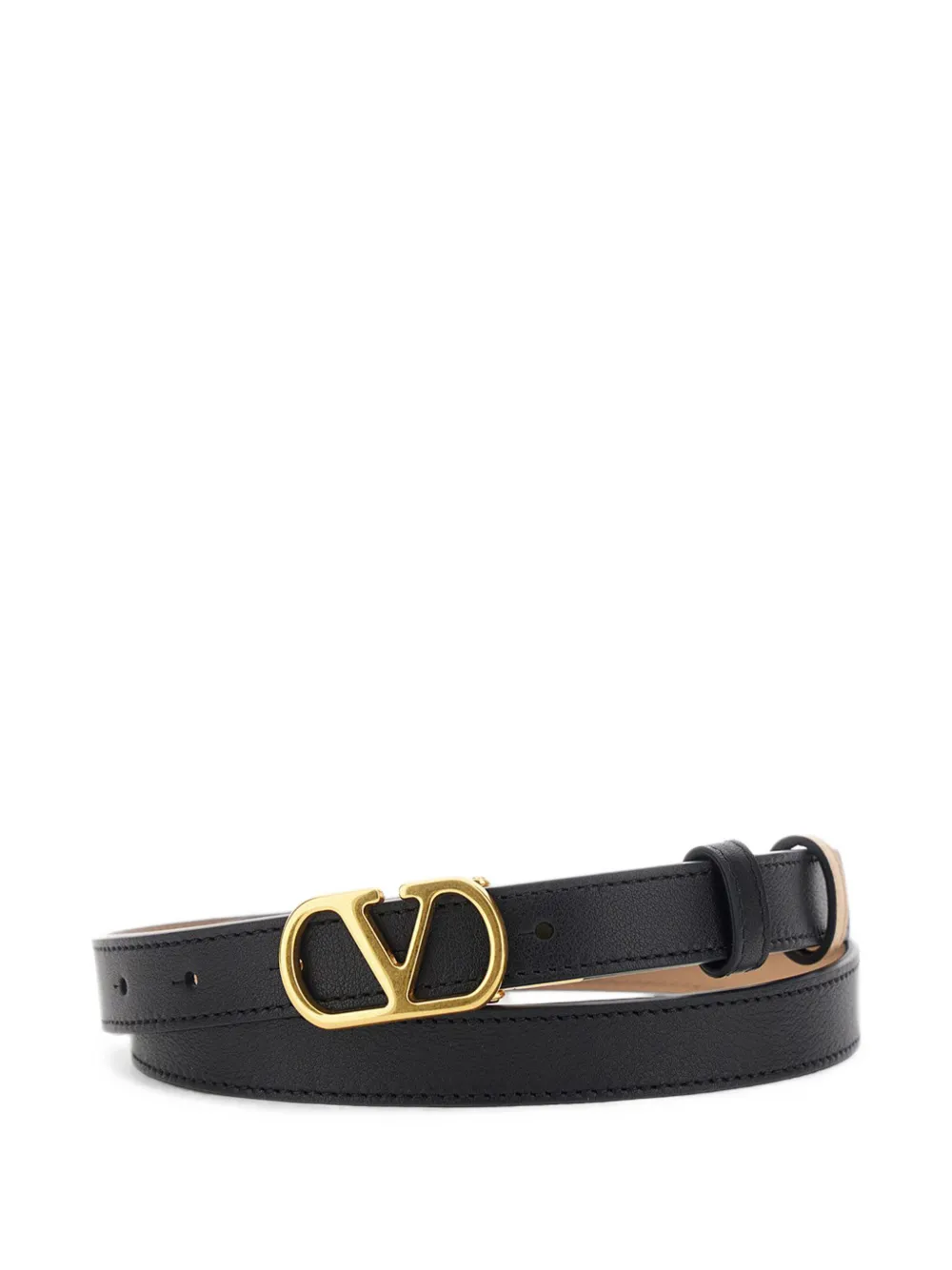 Valentino Garavani VLogo Signature reversible leather belt - Nero