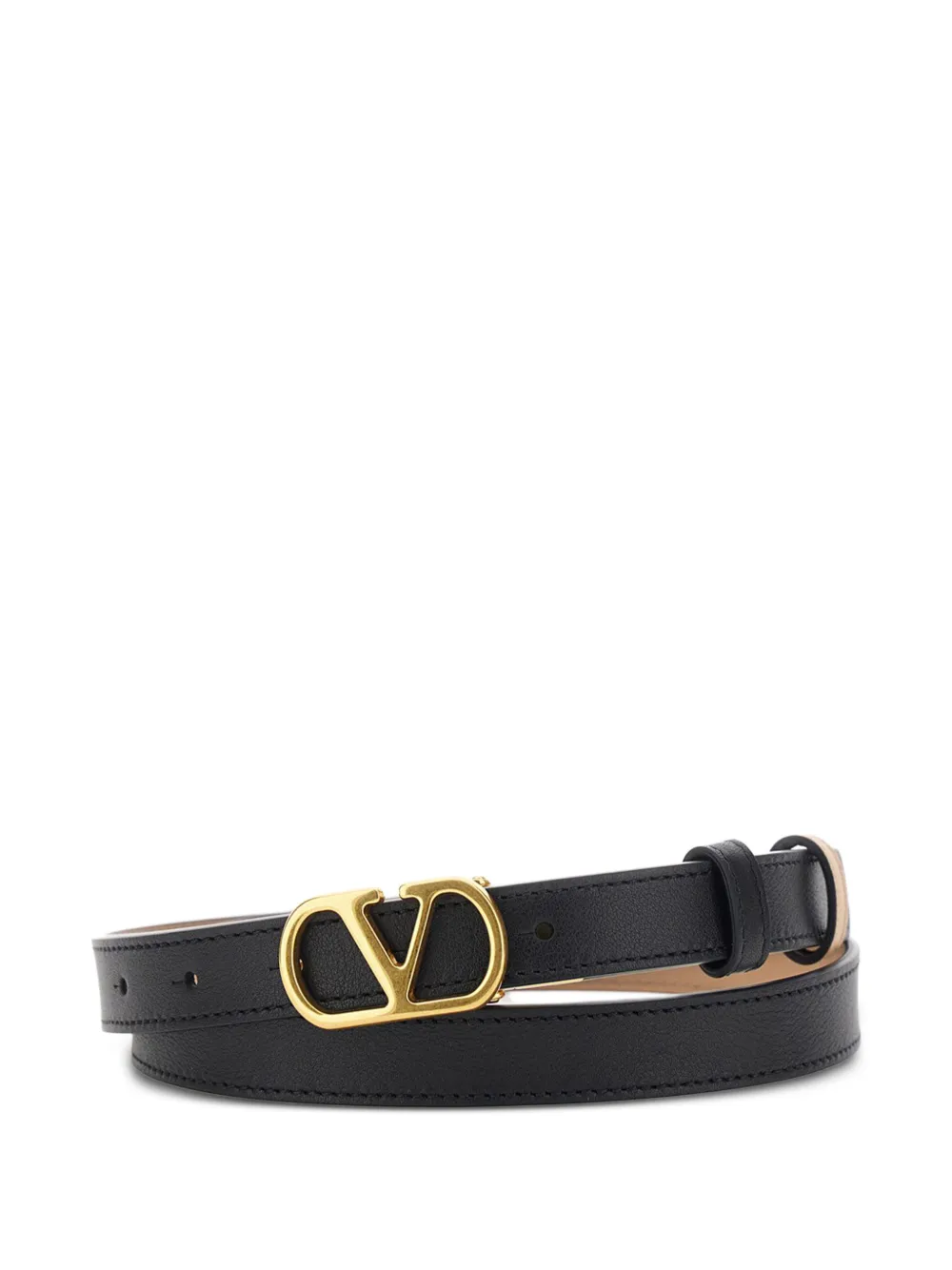 Valentino Garavani VLogo Signature reversible leather belt - Nero