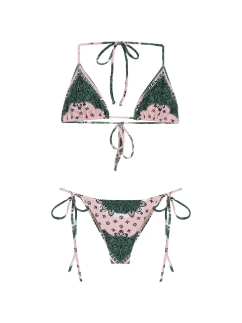 Triya Conjunto de biquíni triângulo com estampa Bandana