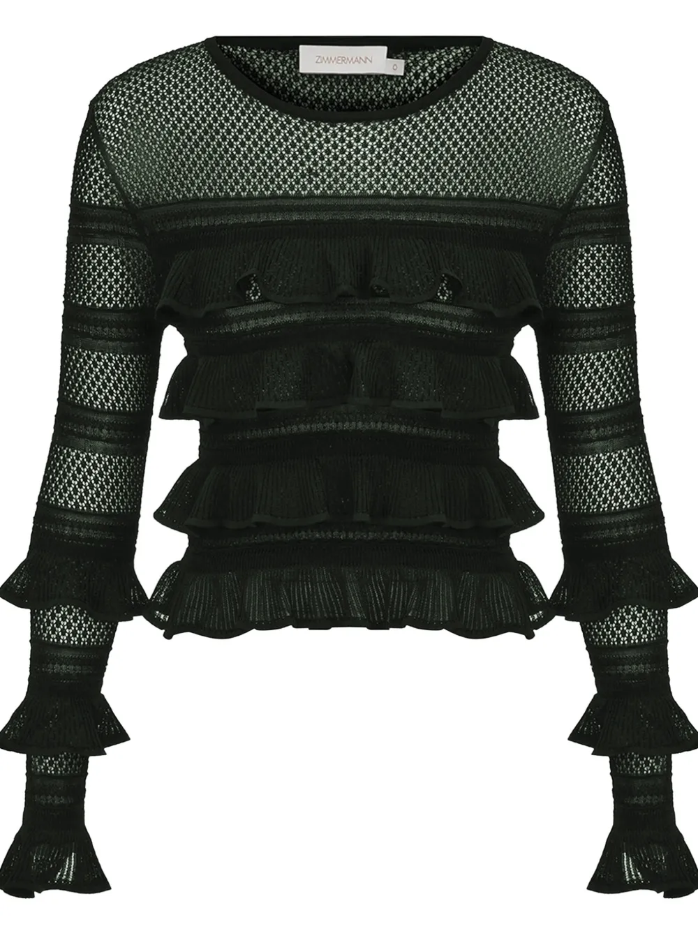 ZIMMERMANN Valiant top met ruches en kant Groen