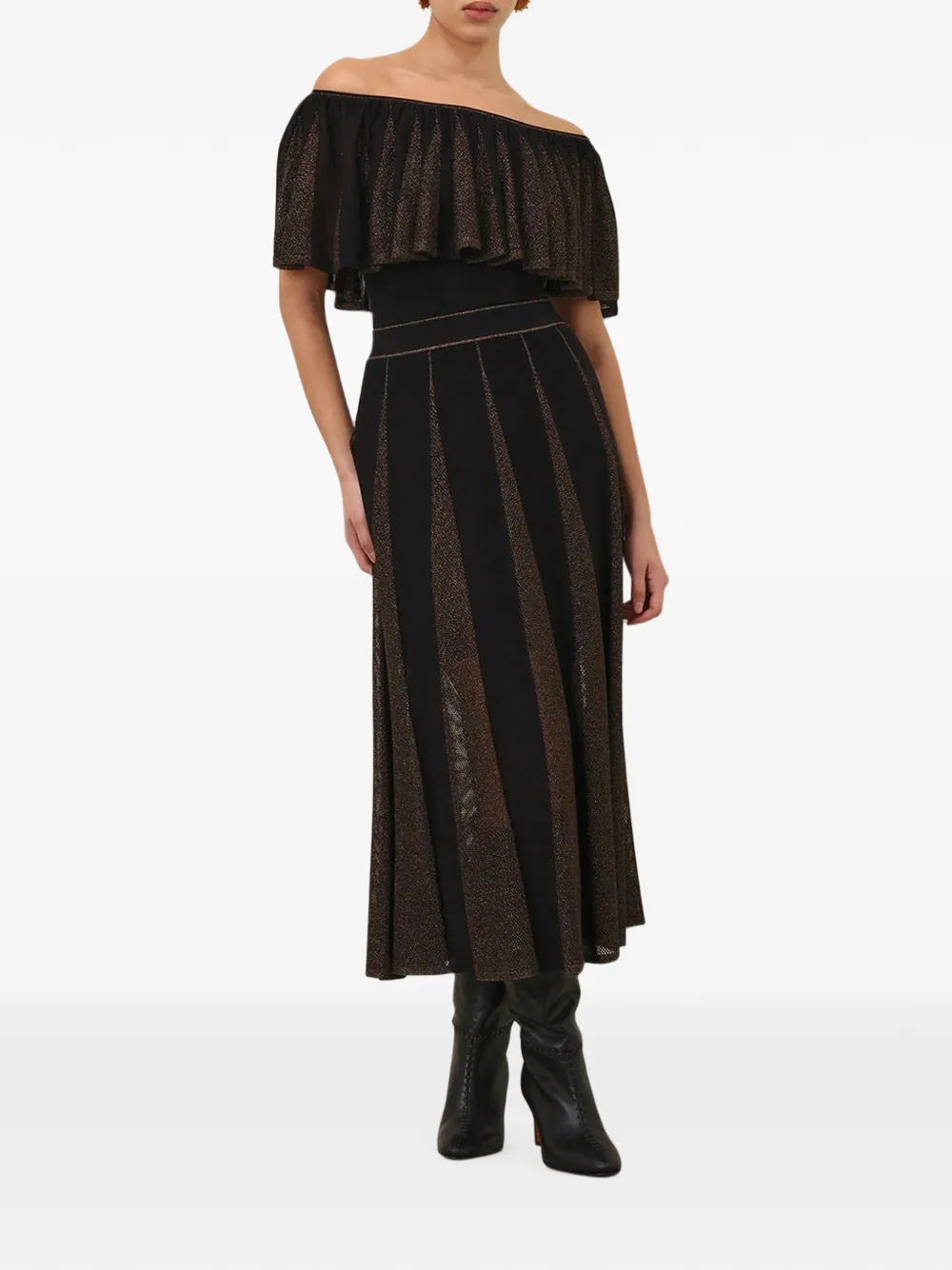 ZIMMERMANN Valiant midi-rok met metallic draad Zwart