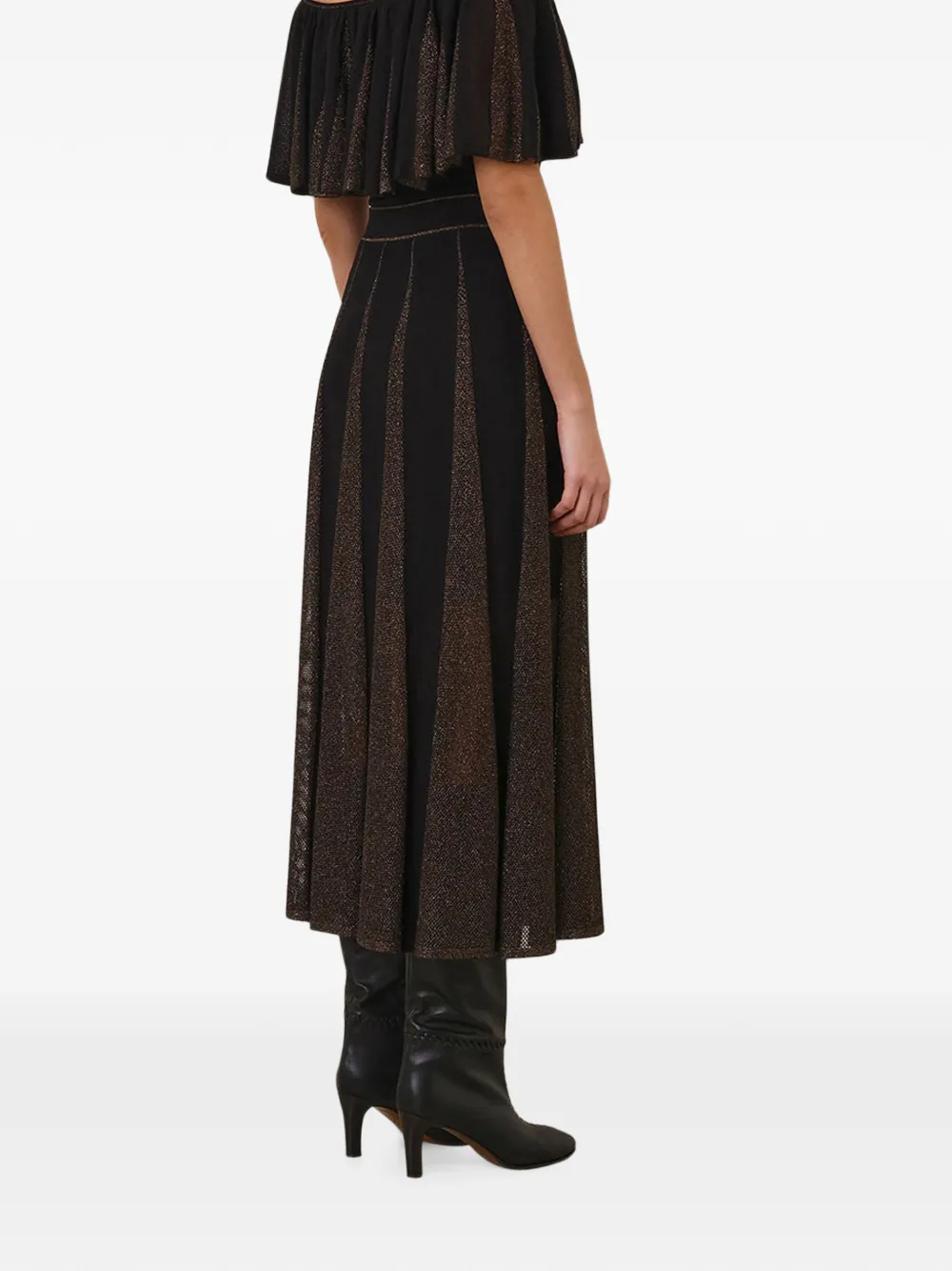 ZIMMERMANN Valiant midi-rok met metallic draad Zwart