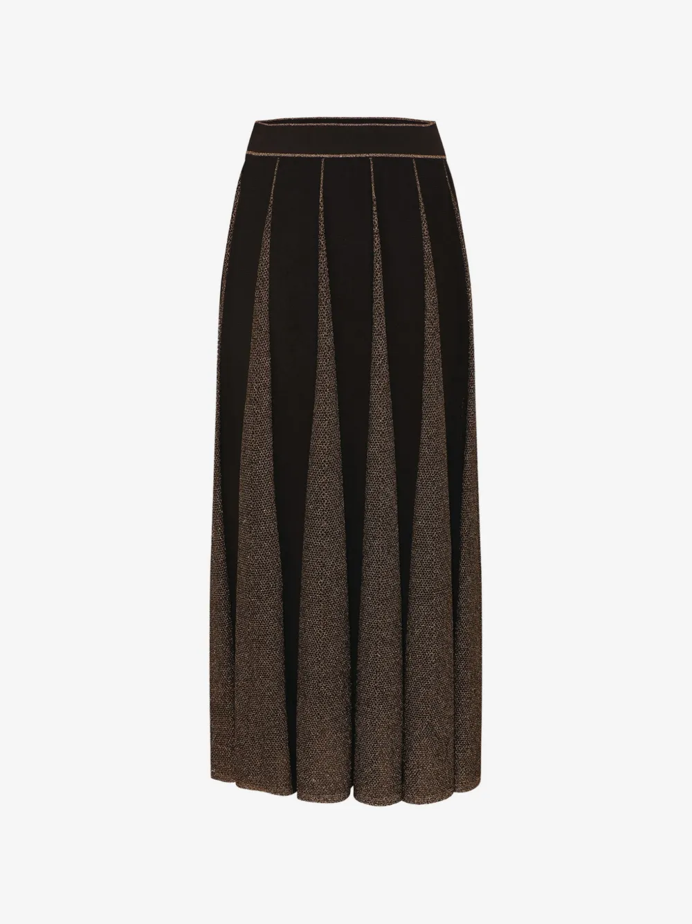 Valiant metallic-thread midi skirt