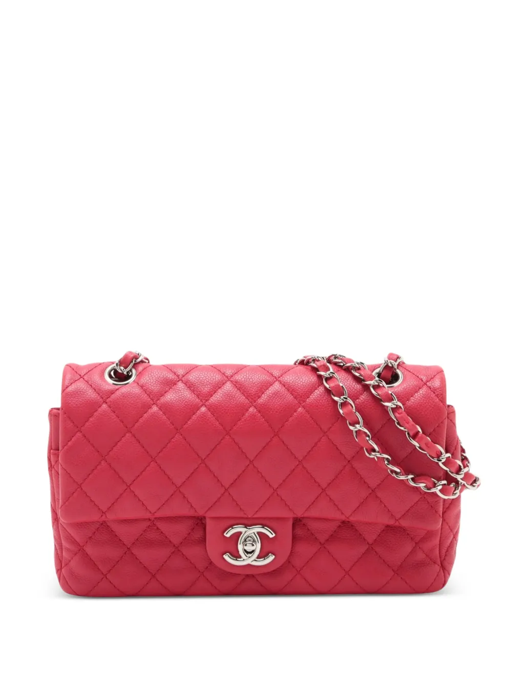 CHANEL Pre-Owned Borsa a spalla classica media in pelle Caviar con doppio battente 2008-2009 - Rosso