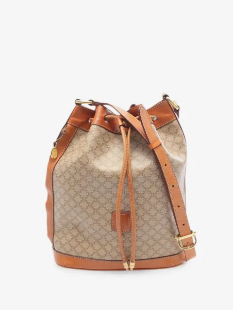 Celine Pre-Owned 1990 Macadam Coated Canvas Drawstring bucket bag