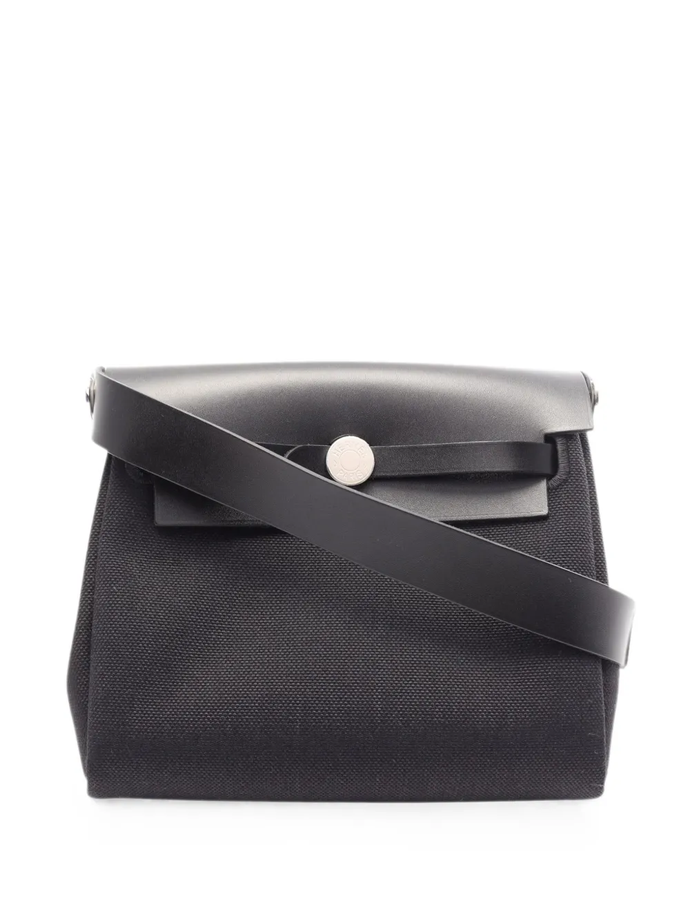 Hermès Pre-Owned 2026 Military Toile and Vache Hunter Herbag Zip 20 crossbody bag - Nero