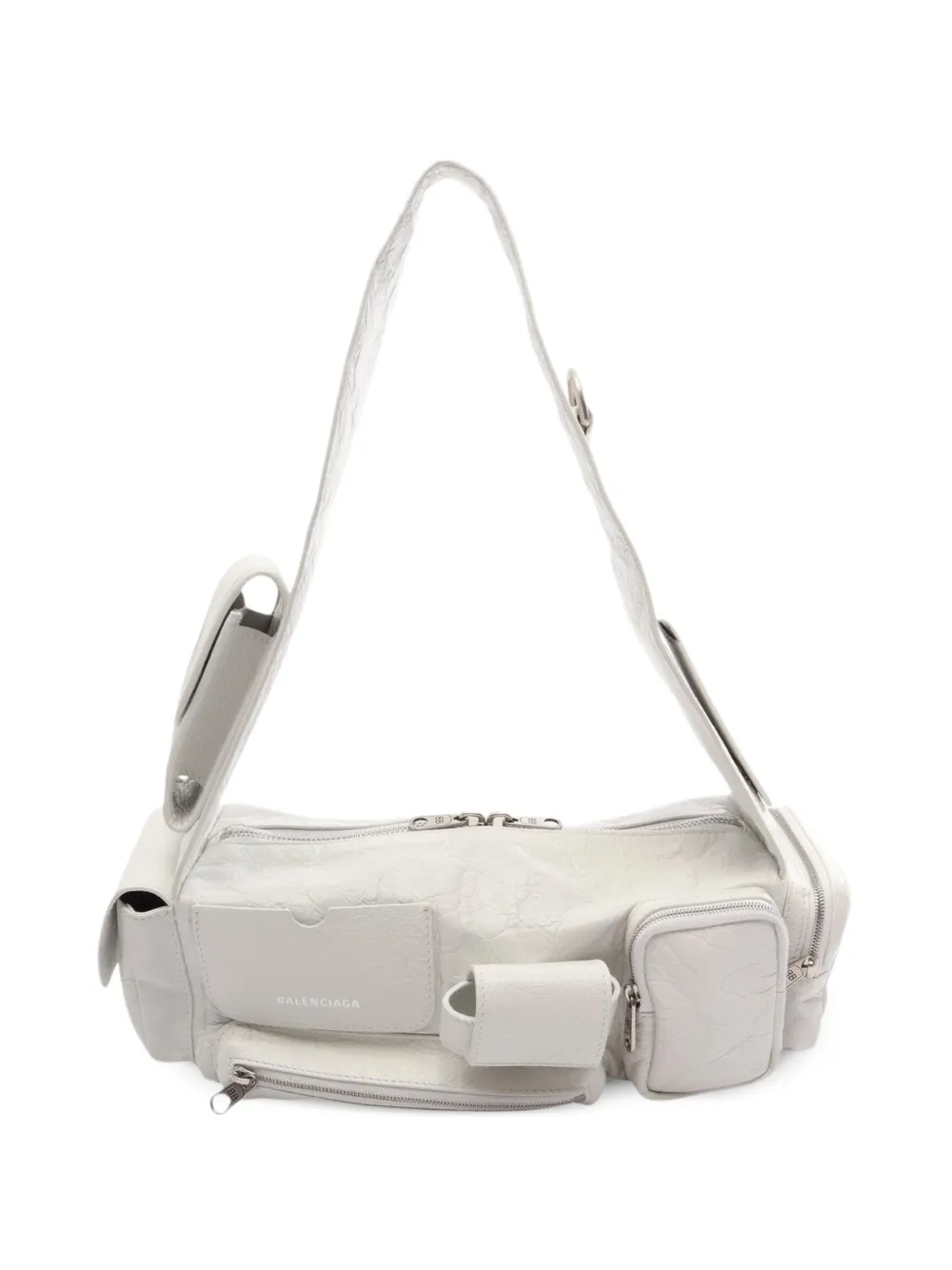 Balenciaga Pre-Owned 2018-2026 Small Lambskin Superbusy Sling Bag satchel - Bianco