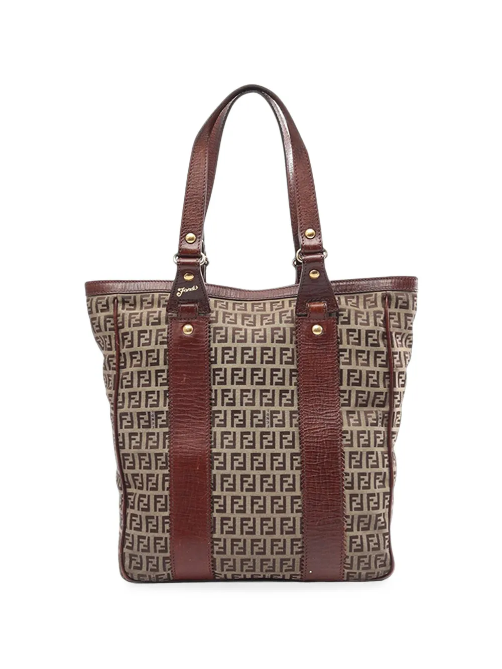 Fendi Pre-Owned Borsa tote in tela con motivo Zucchino e pelle 2000-2010 - Toni neutri