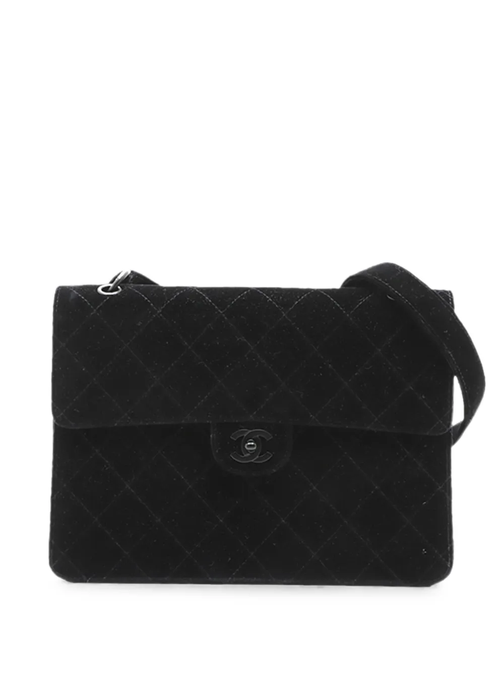 CHANEL Pre-Owned 1997-1999 CC Quilted Velvet Flap crossbody bag - Schwarz