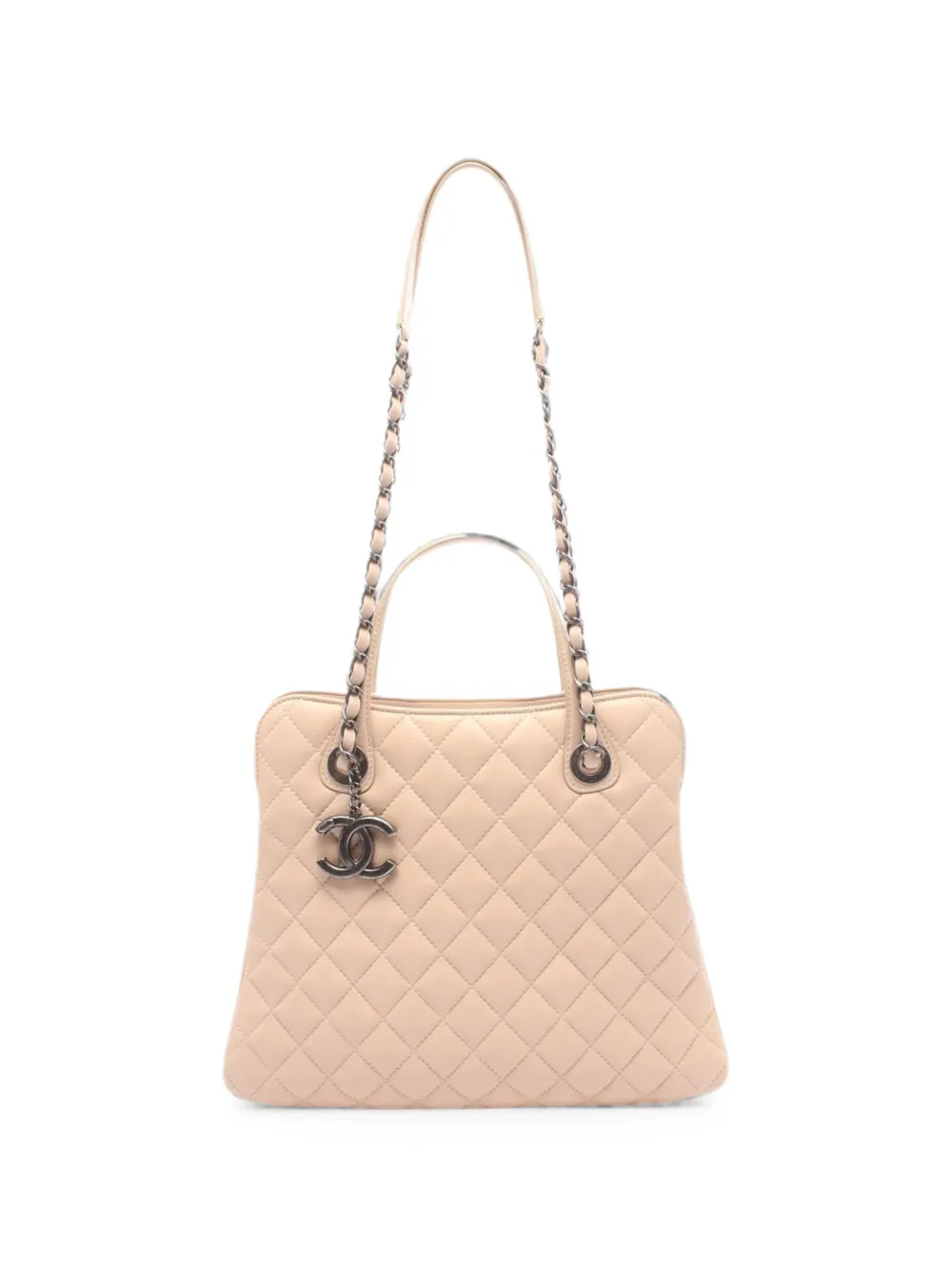 CHANEL Pre-Owned 2015-2016 CC Quilted Lambskin satchel - Toni neutri