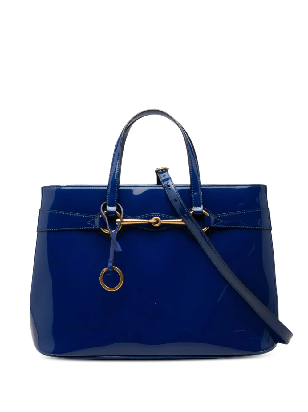 Gucci Pre-Owned 2000-2015 Patent Bright Bit satchel - Blu