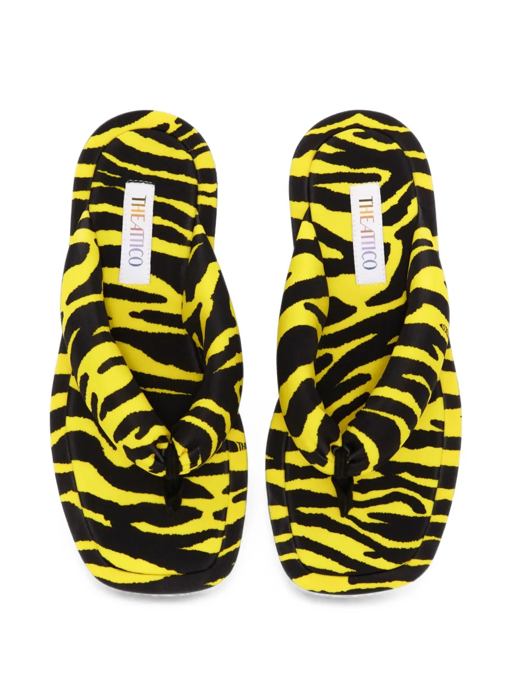 The Attico ''Indie'' black and yellow flat thong Geel