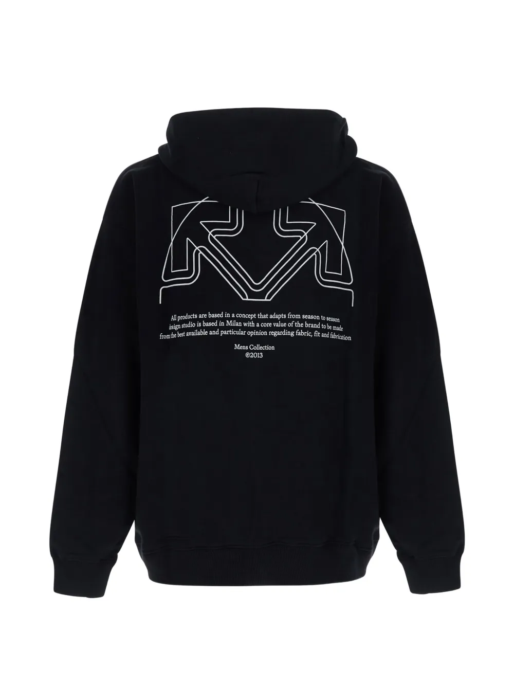 Off-White Hoodie met logoprint en trekkoord Zwart