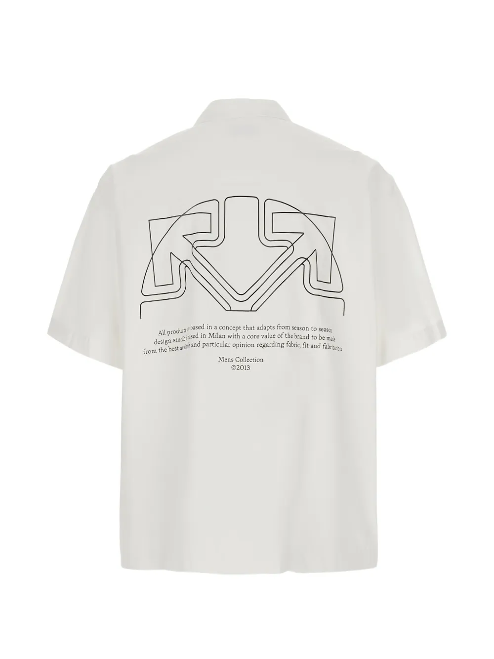 Off-White Off Line Half Arrow popeline slim-fit bowlingshirt Wit