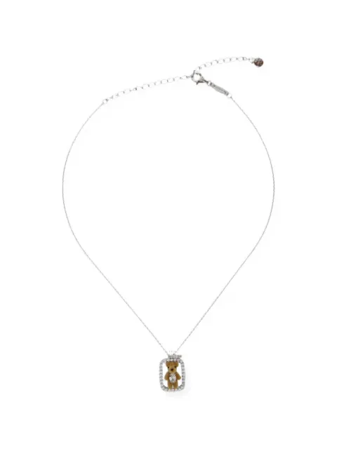 YVMIN crystal-embellished teddy-bear necklace