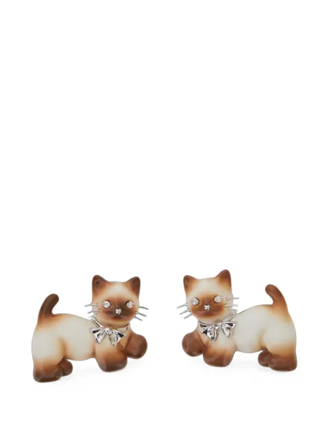 YVMIN cat-motif crystal-embellished hair clips