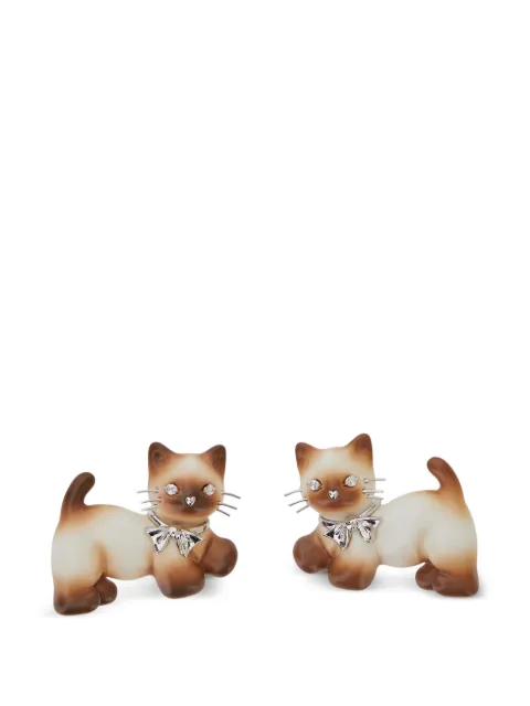 YVMIN cat-motif crystal-embellished hair clips