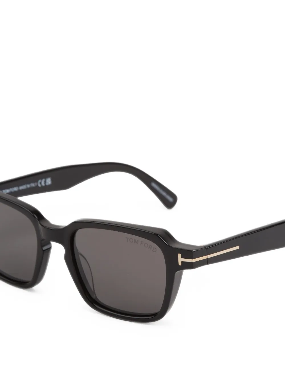 TOM FORD Eyewear Zonnebril met vierkant montuur en T-logo Zwart