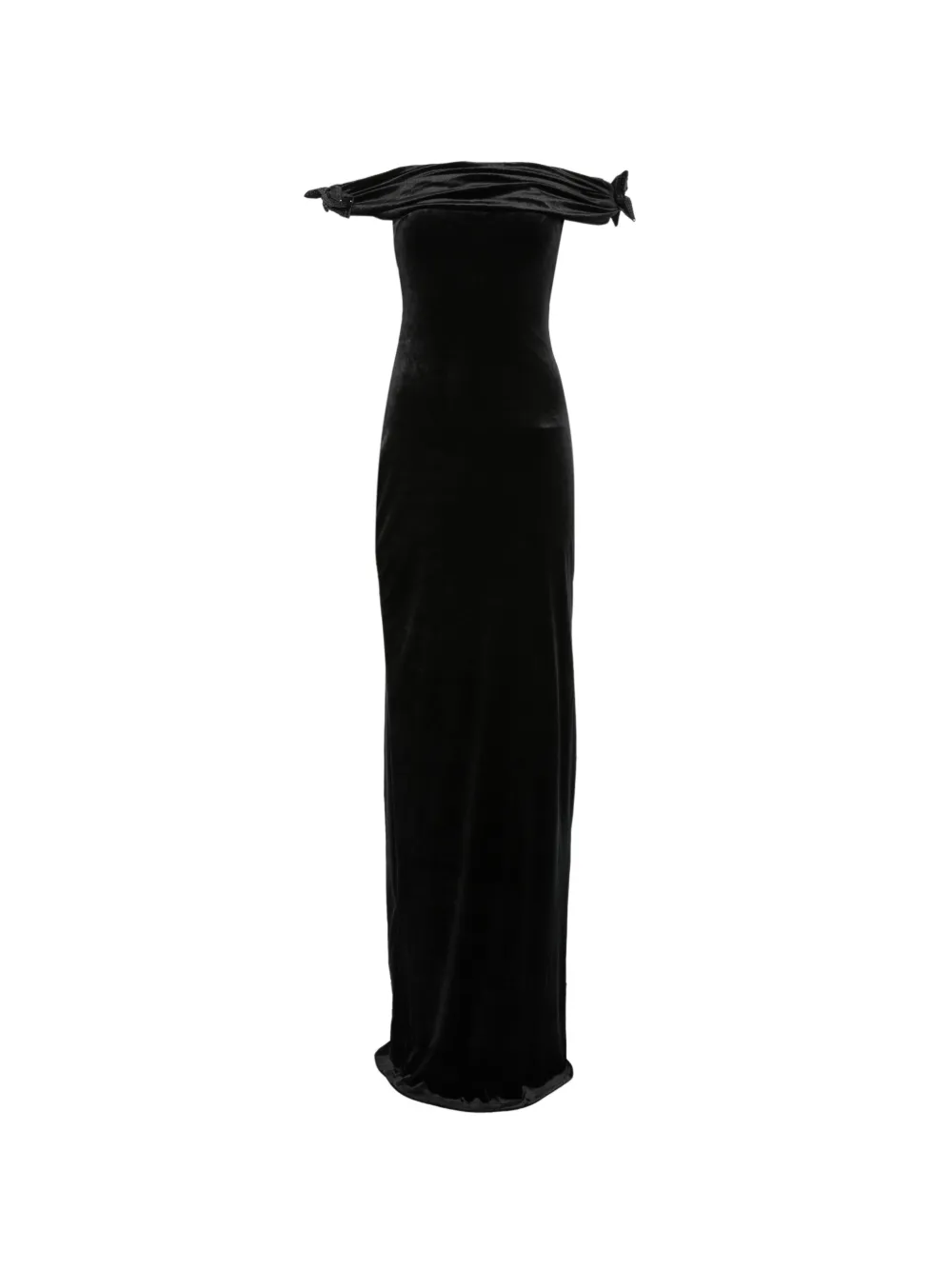 TWENTY FOURHAITCH Zoran off-shoulder bow-detail maxi dress