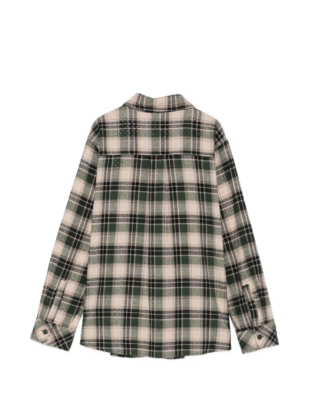 P.A.R.O.S.H. Geruite blouse verfraaid met stras Beige