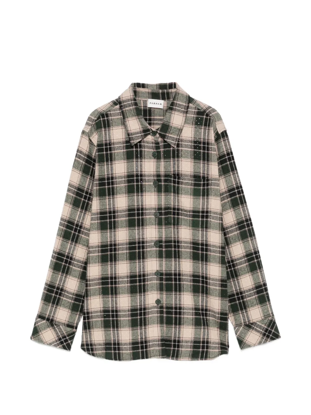 P.A.R.O.S.H. Camicia a quadri con strass - Toni neutri