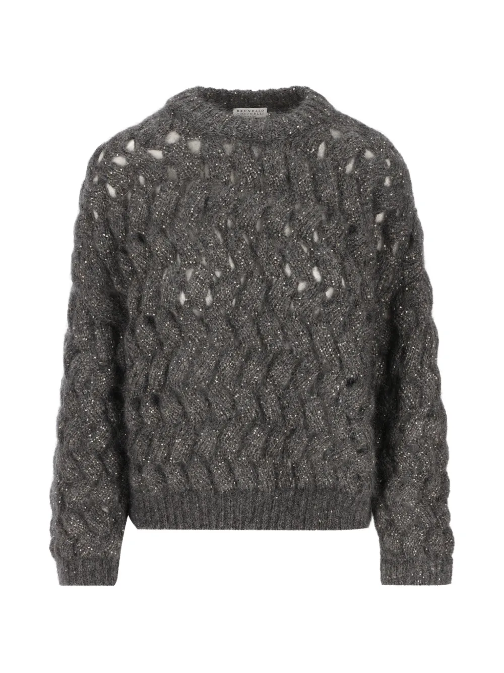 Brunello Cucinelli zigzag cable-knit sweater - Grigio