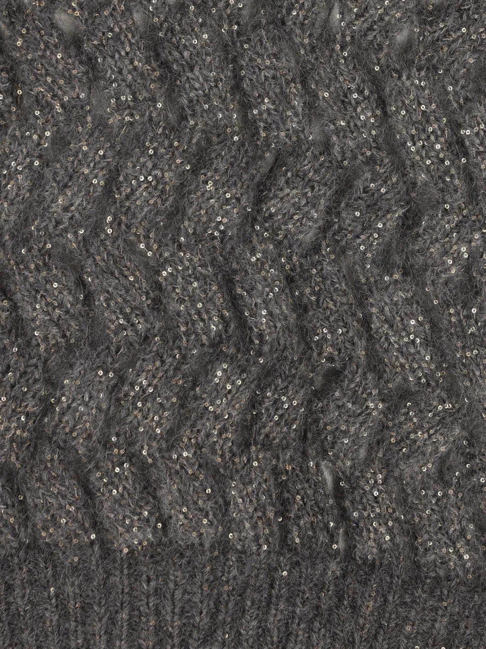 Brunello Cucinelli Kabelgebreide trui met zigzag-patroon Grijs