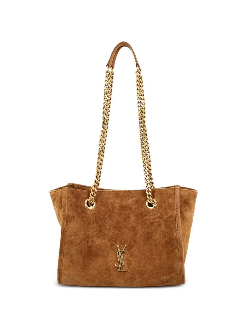 Saint Laurent chevron-quilted tote bag - Braun