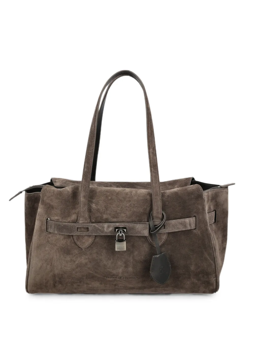Brunello Cucinelli Borsa tote con dettaglio lucchetto - Marrone