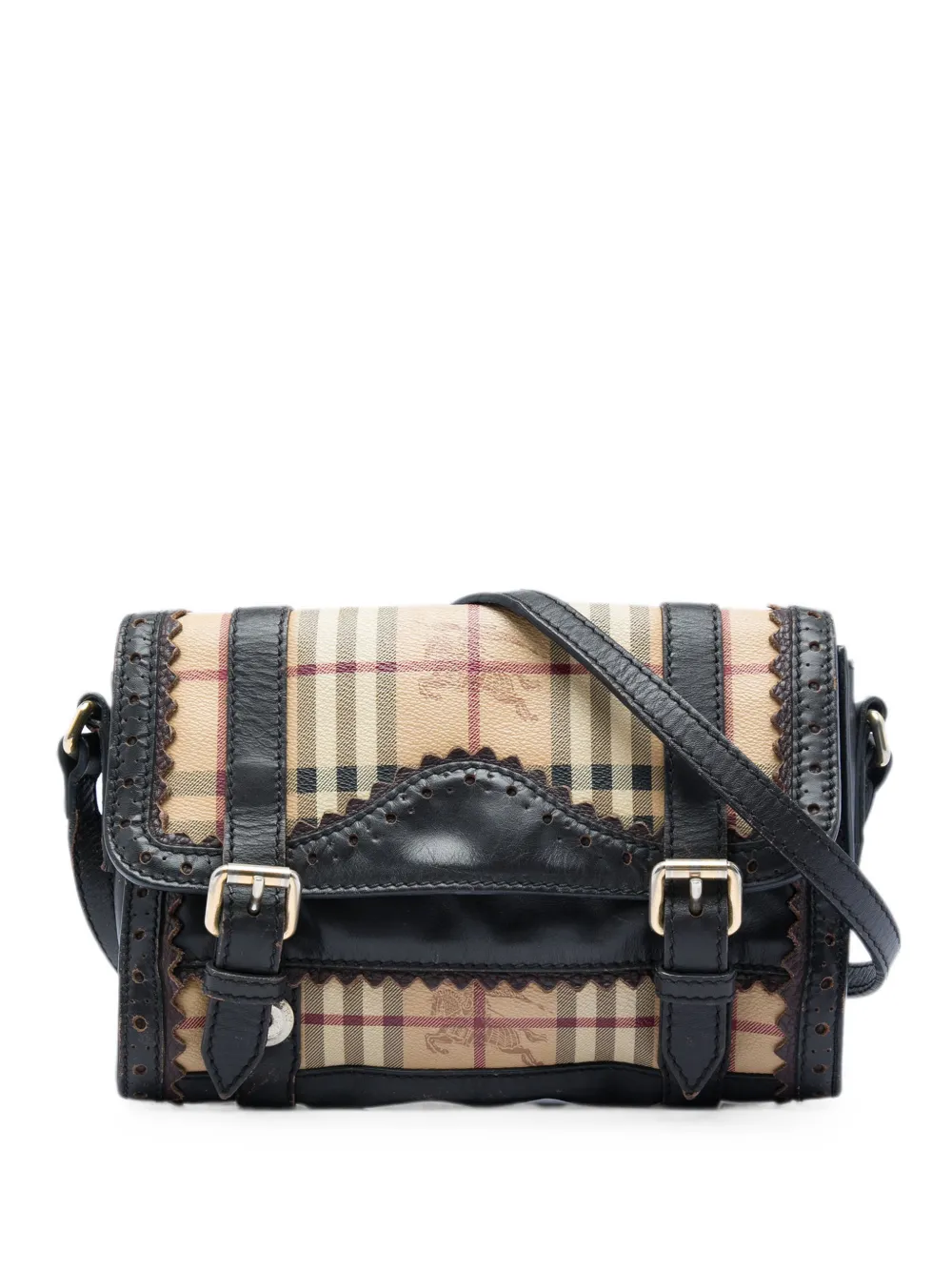 Burberry Pre-Owned 2000-2017 Haymarket Check Coated Canvas Brogues Doyle crossbody bag - Nude