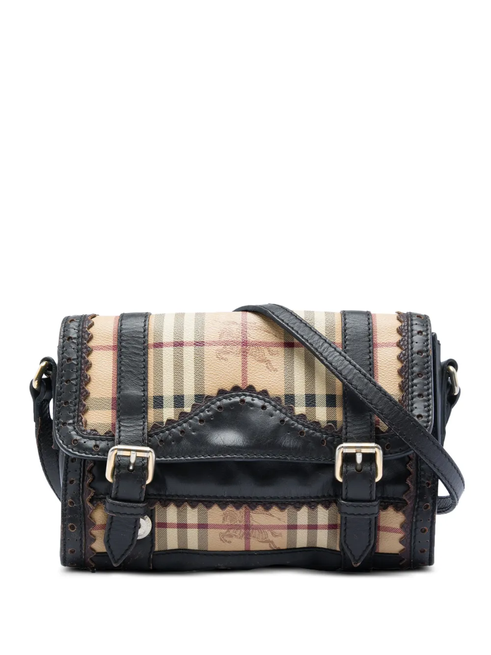 Burberry Pre-Owned 2000-2017 Haymarket Check Coated Canvas Brogues Doyle crossbody bag - Toni neutri