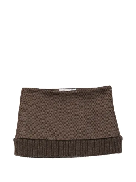 Miu Miu Pre-Owned 2000s mesh-knit ribbed-trim mini skirt