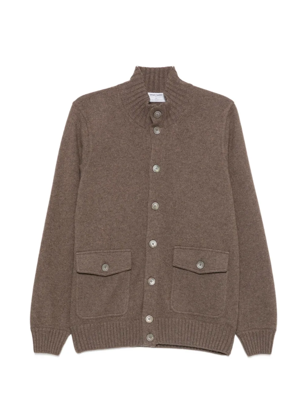 Gran Sasso button-up funnel-neck cardigan - Marrone