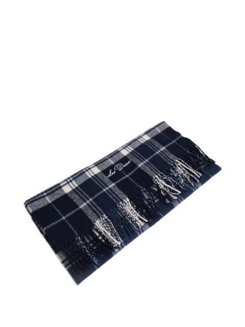 Les Deux check-pattern fringed-detail scarf