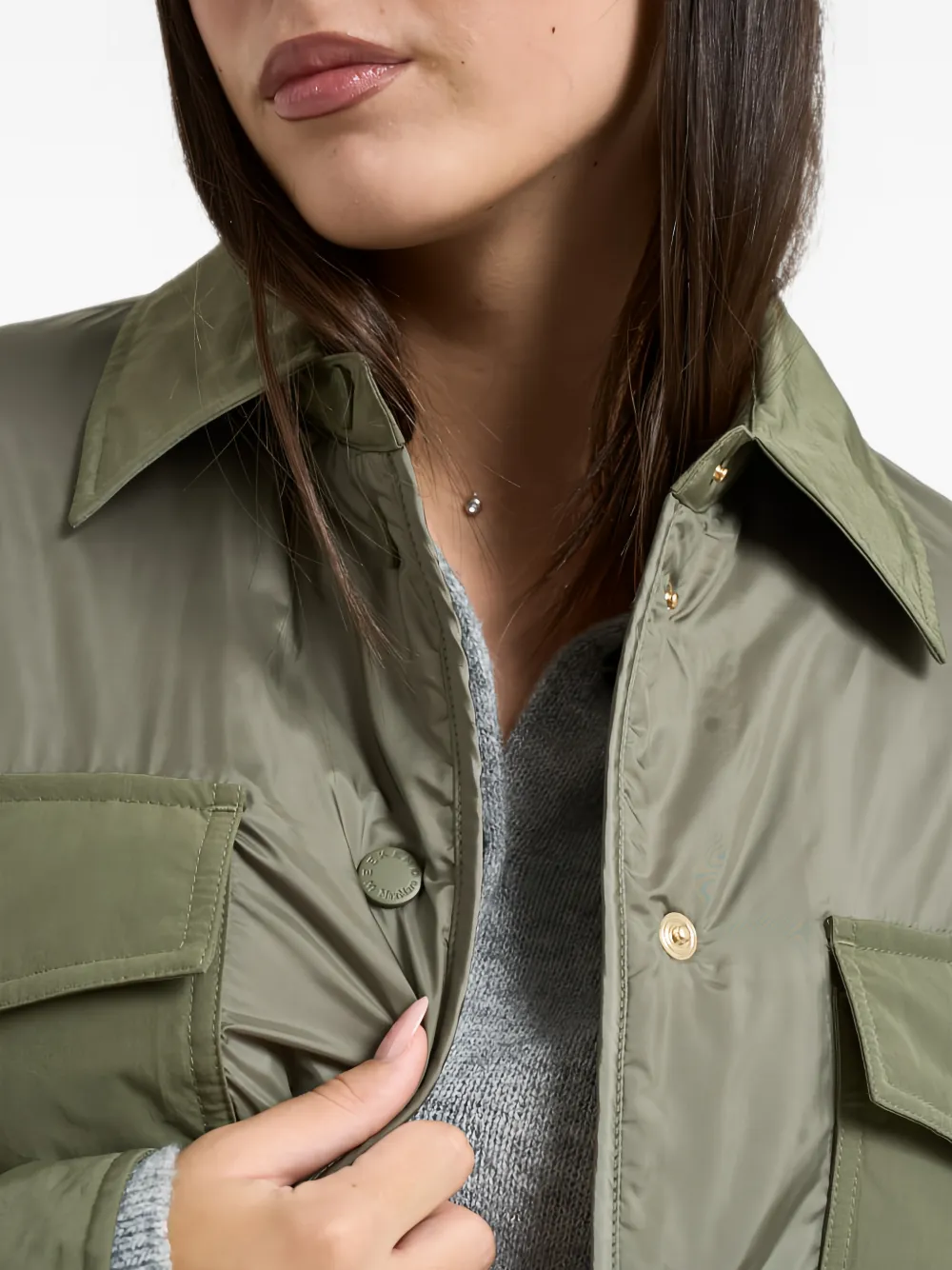 Weekend Max Mara Sughero gewatteerd jack met opgestikte zak Groen
