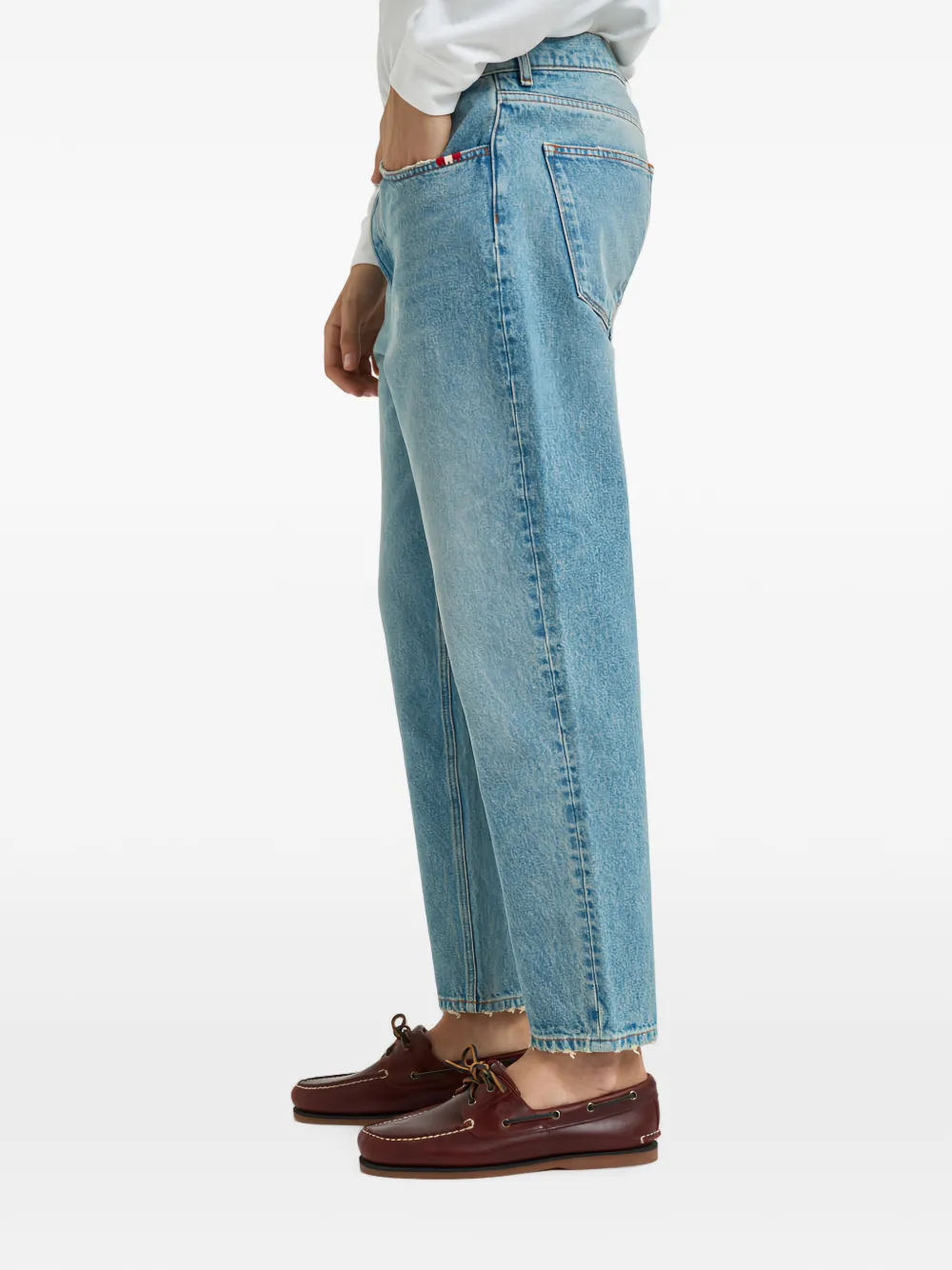 AMISH Jeremiah jeans met gerafelde afwerking Blauw