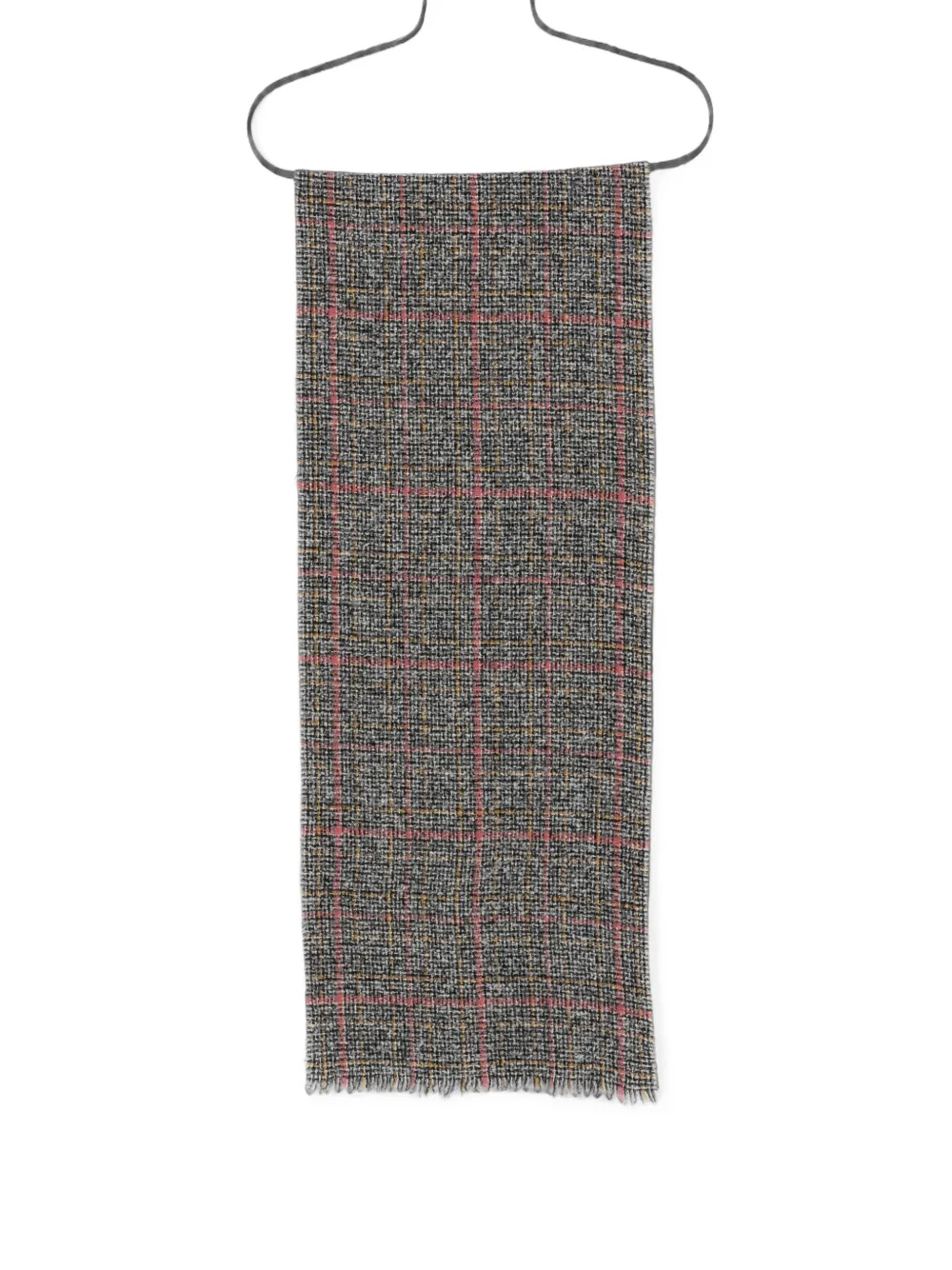 Destin check-pattern fringed scarf - Grau