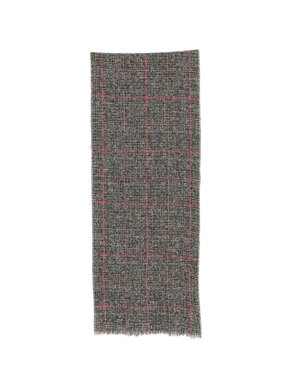 Destin check-pattern fringed scarf - Grigio